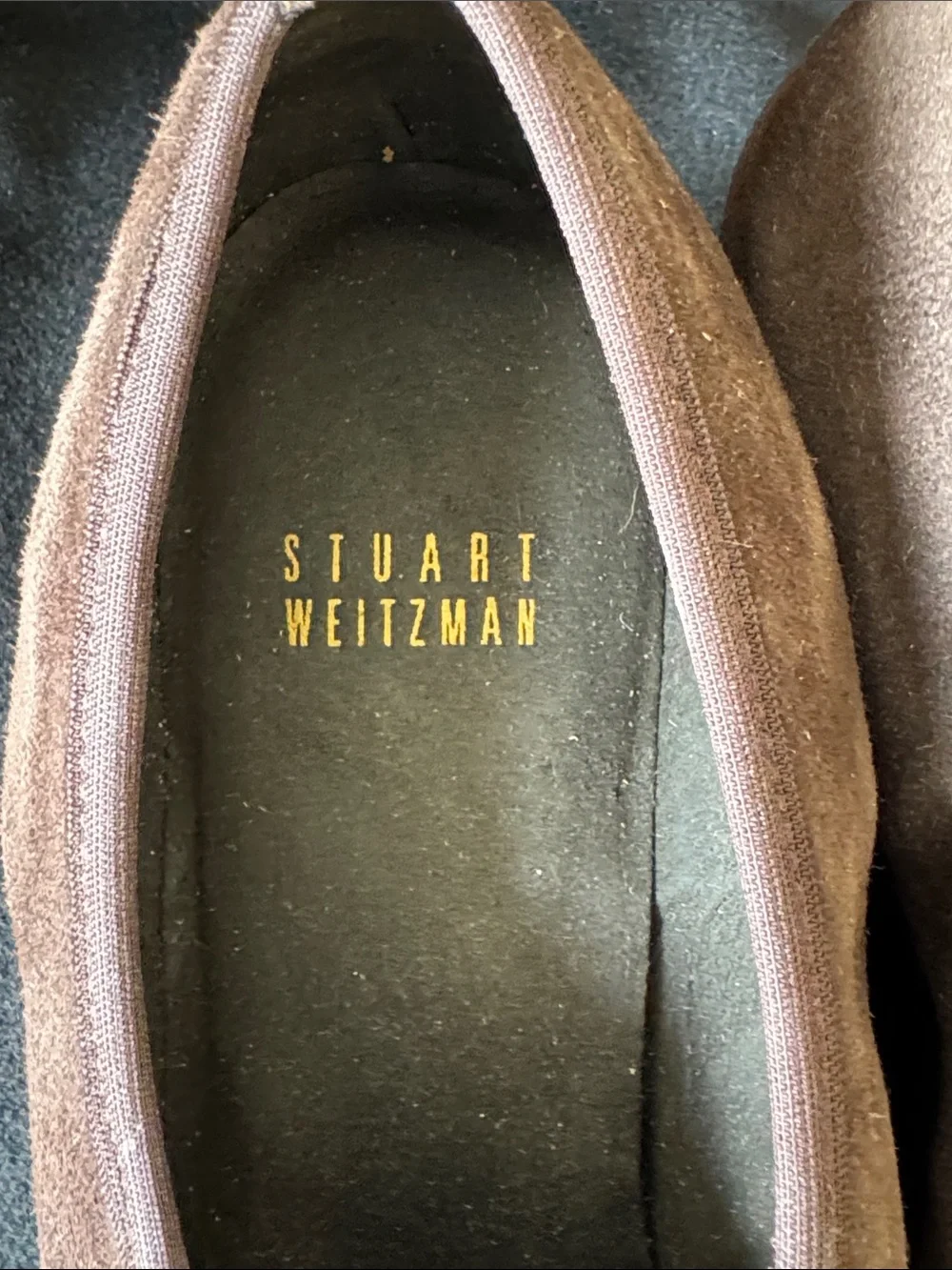 Stuart Weitzman Brown Suede Wedge Slip-Ons